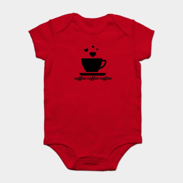 coffee coffee coffee - hearts mug Baby Bodysuit by Stars Hollow Mercantile